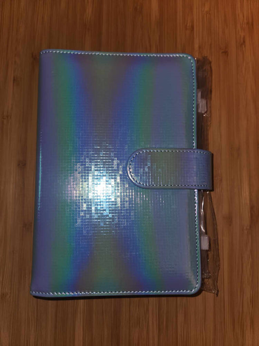 BLUE HOLOGRAPHIC BUDGET BINDER