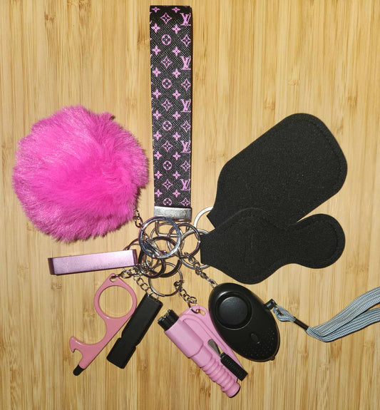 BLACK & PINK PERSONAL SAFETY KEYCHAIN