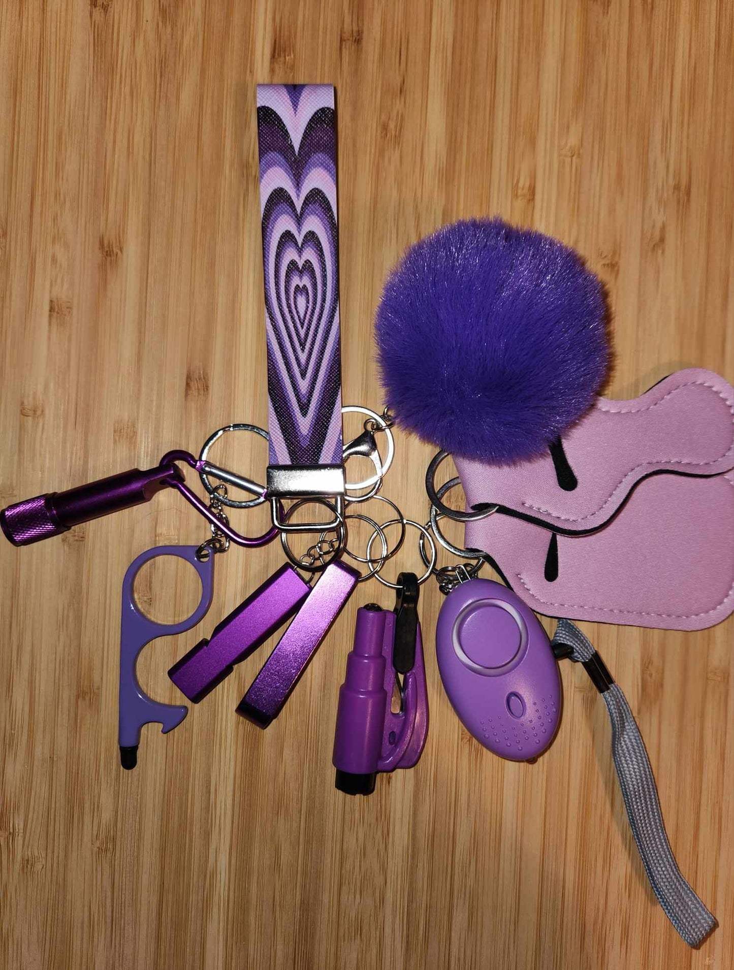 PURPLE HEARTS PERSONAL SAFETY KEYCHAIN